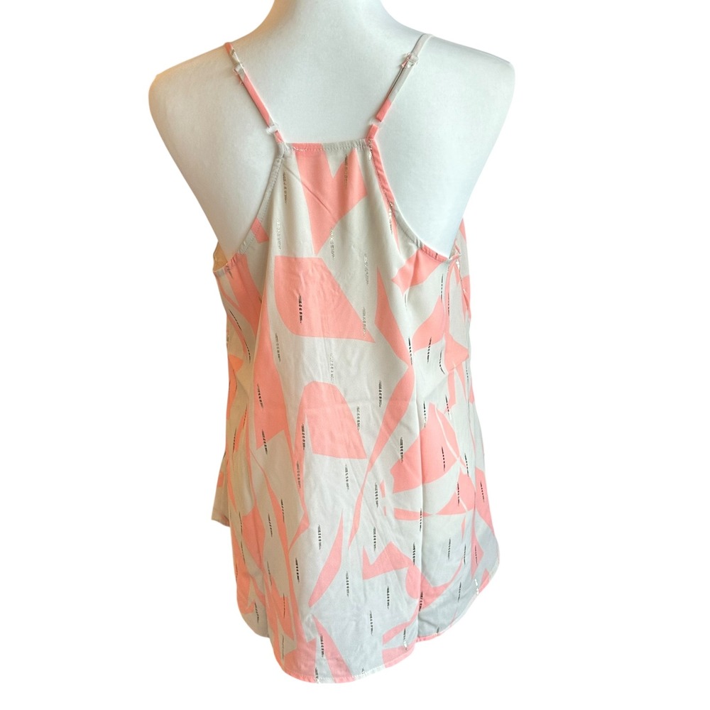 Caramela Top NWOT Medium Sleeveless V Neck Pink Abstract Blouse Y2K aesthetic - Picture 3 of 8